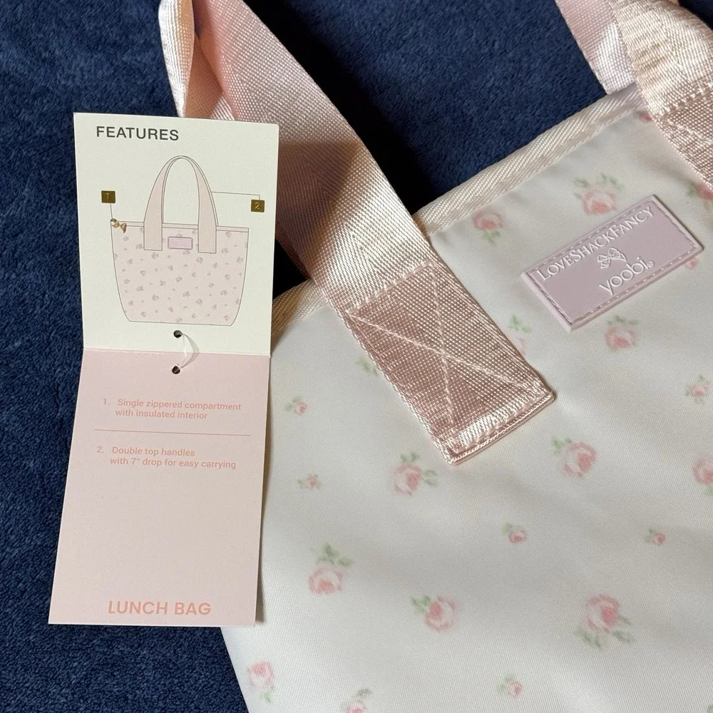 LoveShackFancy x Target Lunch Bag Pink Blooming Heirloom Ditsy Floral Ballet NEW